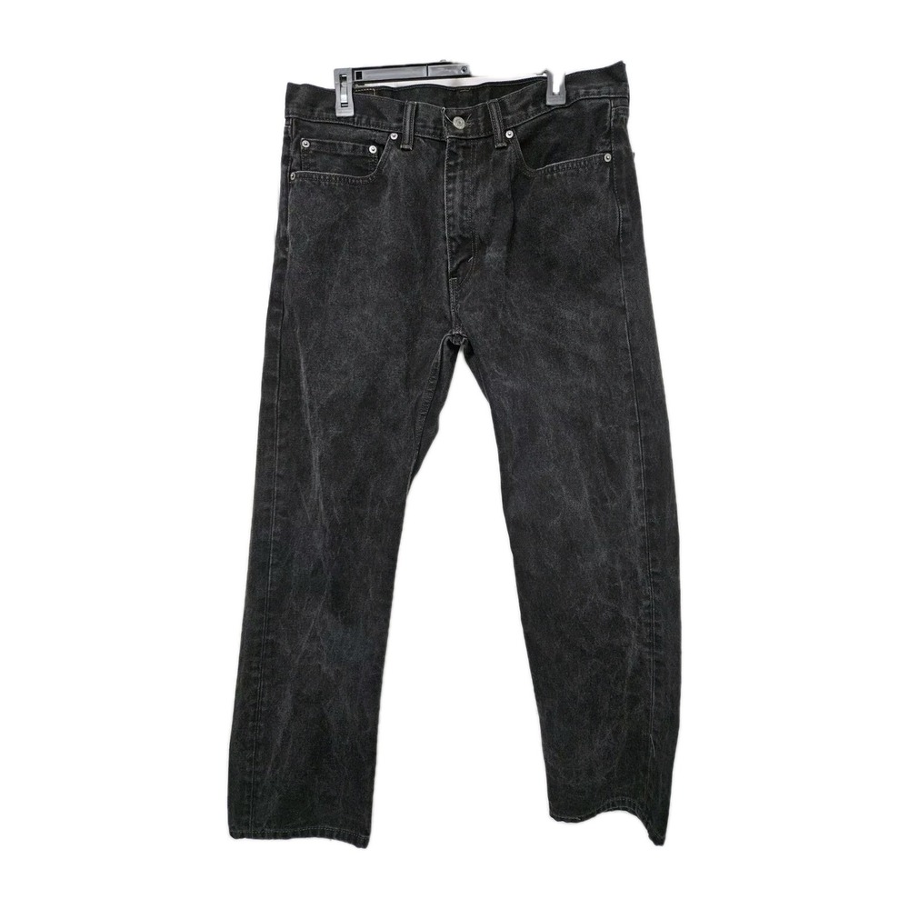 Levi's Jeans Mens 36x34 Black 505‎ Regular Fit Straight Leg Faded Denim Pants
